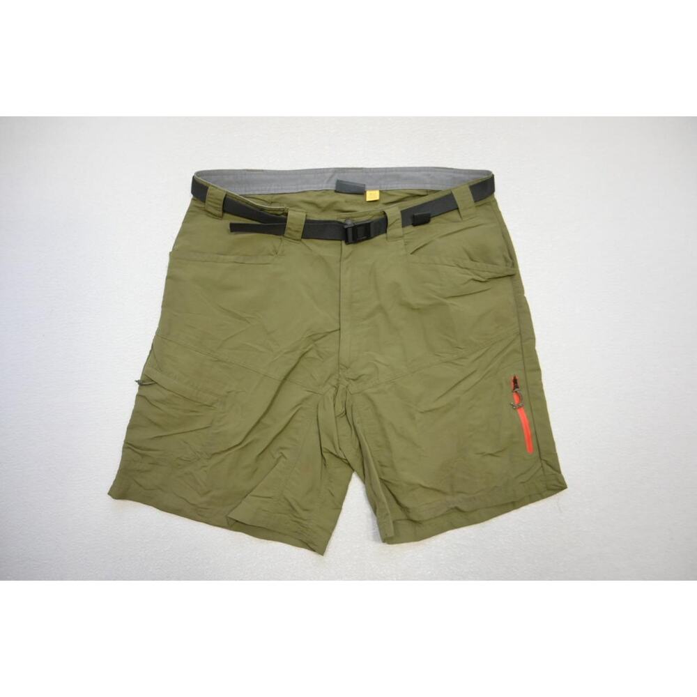 Cabelas Cargo Shorts Green Flat Nylon Stretch Hiking Camp Mens Size‎ 38
